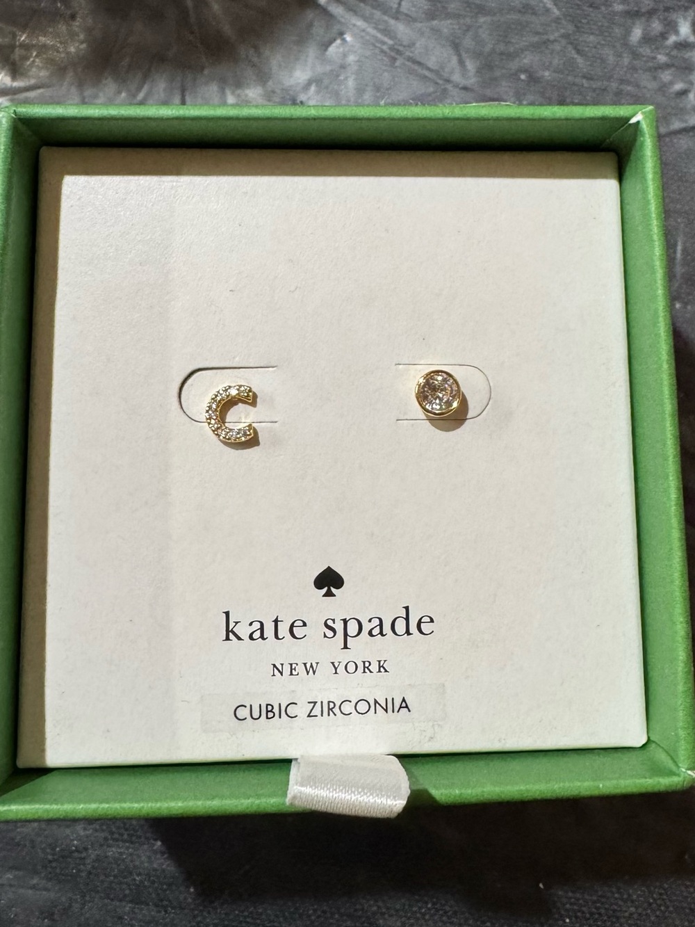 kate spade Green Box with Clear/Gold Label